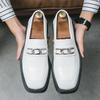 Men's Penny Loafer White Dress Shoes Wedding Thick Sole Height Increase Casual Brown Leather Prom Party Disco Shoes Plus Size