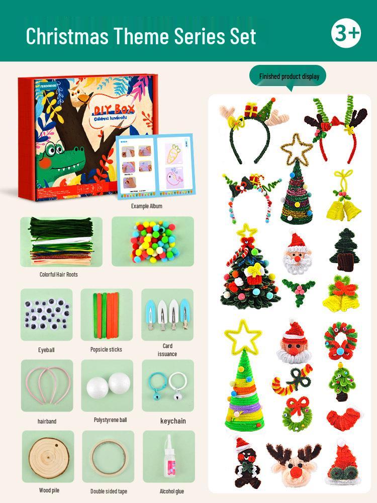 International Kindergarten DIY Kit: Chenille Stems, Pompoms & Non-Woven Fabric for Handmade Art Projects