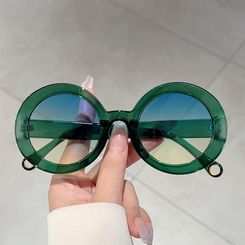 GM LUMIAS Vintage Okrągłe Okulary Przeciwsłoneczne Damskie Nowe Stylowe Gradientowe Kolory Cukierków Dekoracja Okulary Przeciwsłoneczne Modny Design Marki Codzienne Odcienie