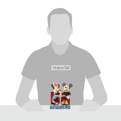 Enesco Disney Traditions by Jim Shore Mickey and Minnie Mouse Soda Shop Figurine, 6.25 Inch, Multicolor