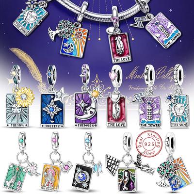 New Copper Charms Beads Pendants Sun Moon Stars Magic Tarot Charms Fit Original Bracelets Women Fine Jewelry Gifts
