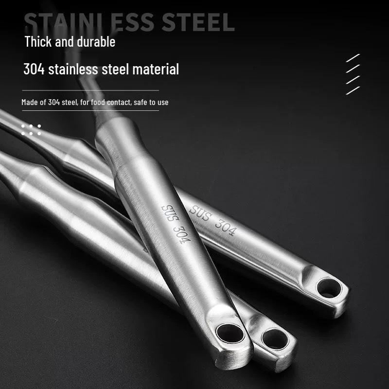 304 Stainless Steel Slotted Frying Basket Spoon with Heat Insulation and Anti-Scald Handle