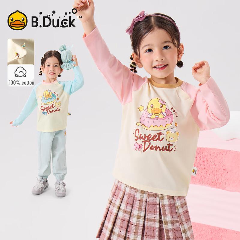B.Duck Girls  Long-Sleeve Pure Cotton T-Shirt 140