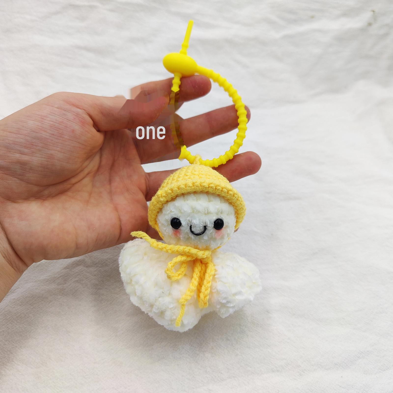 Брелок ручной работы в виде куклы Sunny Doll - подвеска в виде желтой шляпы