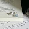 Summer New Glacier‑Blue Gradient Butterfly Flower Light‑Luxury Temperament Open Ring Niche Unique Design Adjustable Index Finger Trend Jewelry