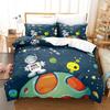 3D Digital Printing Bedding Four-Piece Set Three-Piece Set Planet Sheet Quilt Pillow