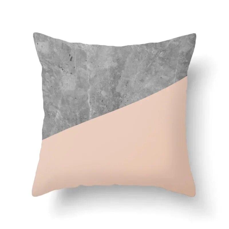 Nordic Fashion Simple Geometric Abstract Cushion Peach Skin Decoration Pillowcase Living Room Sofa Home