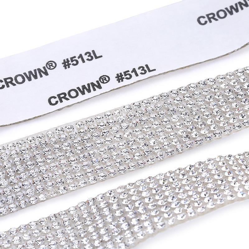 Color Rhinestone Diamond Strip Diy Accessories Row Diamond Tape Diamond Strip Diamond Sticker Self-Adhesive Jewelry Adhesive Clothing Accessories