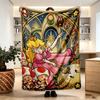 Princess Peach Toadstool Print Blanket - Soft & Comfortable, for Bedroom, Travel, Sofa, Home Decoration - Birthday Christmas Gift for Friend