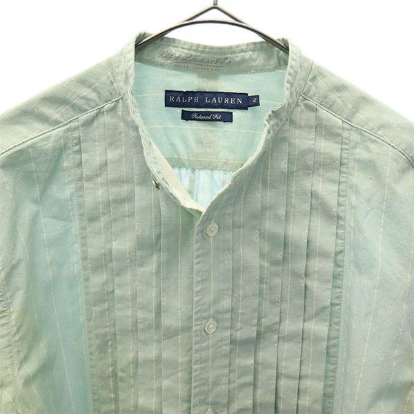 RALPH LAUREN Overall handle Long sleeve Band collar shirt 2 green Women Used