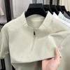 Men's Short Sleeve T Shirt Half Zipper Casual Mesh Beach Breathable Pullover Lightwear Loose Comfortable