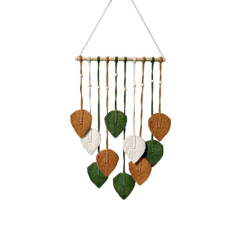 Bohemian Handmade Cotton Leaf Tapestry Wall Hanging
