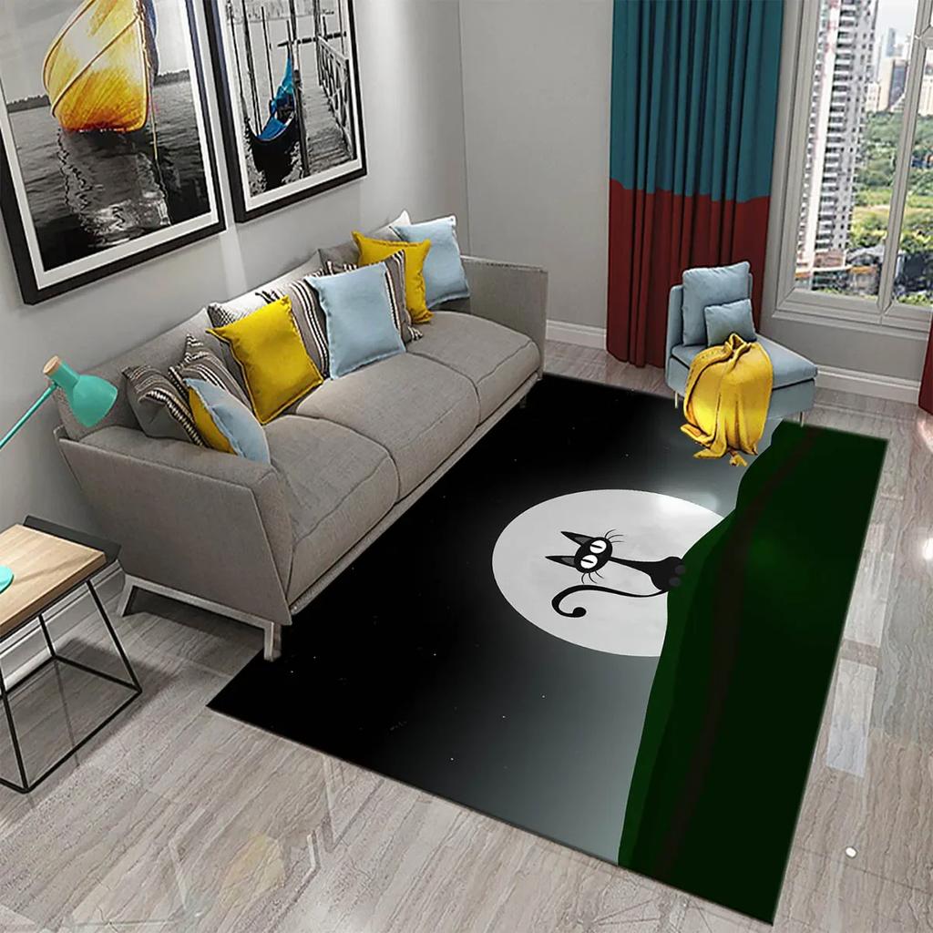 Cartoon Animal Cute Cat Pattern Carpet King Size Home Decor Bedroom Living Room Bathroom Household Floor Mat Non-slip Carpets