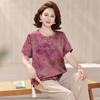 YUZHAOLIN Plus Size Women's Summer Chinese Style Short Sleeve Two-Piece Set