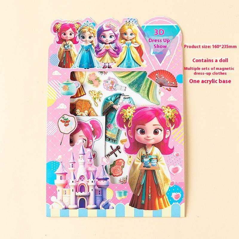 1/2/4 Sets Magnetic Princess Pretend Play Toys Magnetic Dress Up Paper Dolls For Girls Play Travel Playset Toy