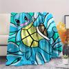 Flanelová deka se vzorem kreslené postavičky Squirtle, Vysoká kvalita, Pohodlná pro všechna roční období, Domácí dekorace, Teplo a pohodlí, Perfektní pro dárky.