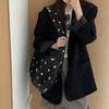 Tote bag women's  spring and summer new niche retro polka dot large-capacity tote bag shoulder bag