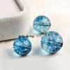 Blue Round Glass Bead Bracelet DIY Stringing Accessories, 8-12mm