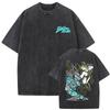 Washed Vintage Anime Jojos Bizarre Adventure Jolyne Cujoh Stone Free T Shirt Men Women Oversized Ocollar Tshirt Streetwear