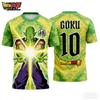 2026 Summer Dragon Ball Retro Fitness T-shirt Men's Oversized 3D Printed Short-sleeved Family Unisex Children's