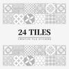 24 European Mandala Flower Tile Stickers: Waterproof, Self-Adhesive PVC for Kitchen & Bathroom Walls