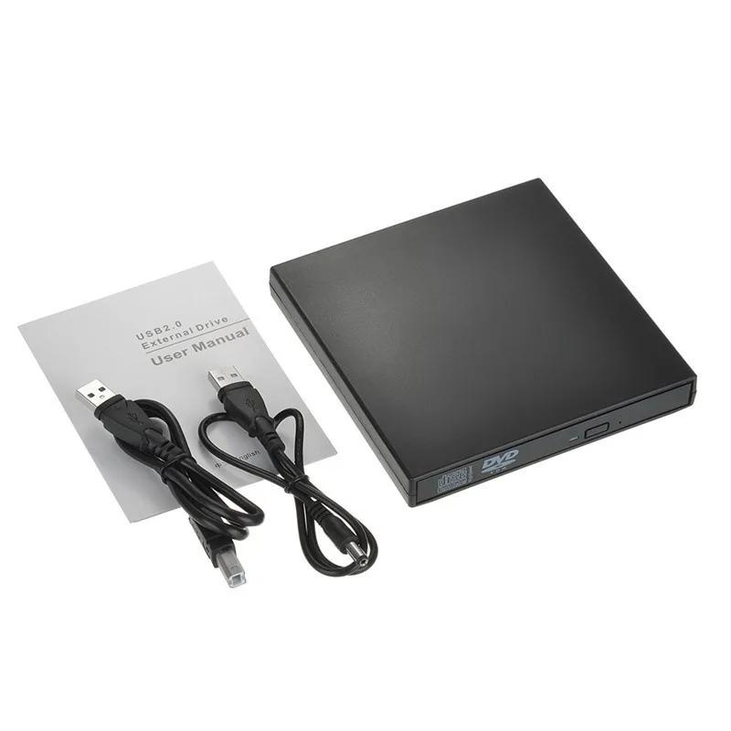 USB 2.0 External DVD Player CD Drive Mp3 Music Movies Portable Reader for Windows 7/ 8/ 10 Laptop Desktop PC Computer