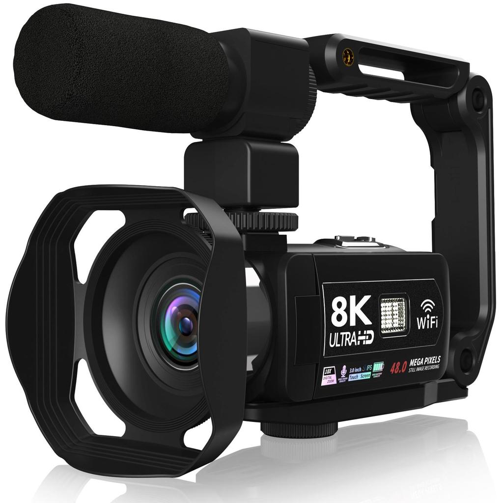 8K WiFi HD Touchscreen Camcorder for Automatic Recording, Travel, Weddings, and Vlogs