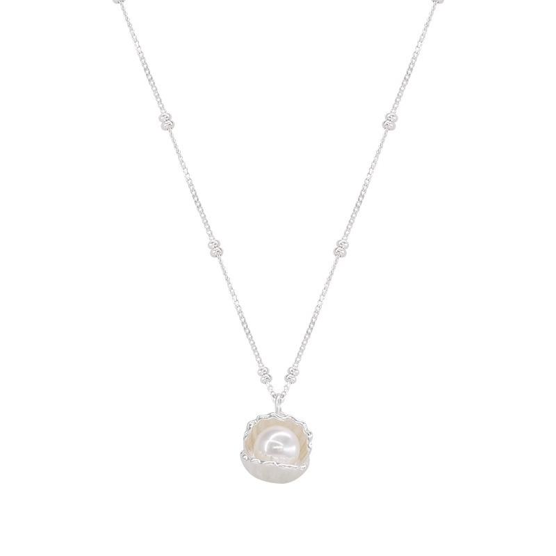 Women Light Luxury Niche Korean Style Shell Imitation Pearl Pendant Clavicle Necklace