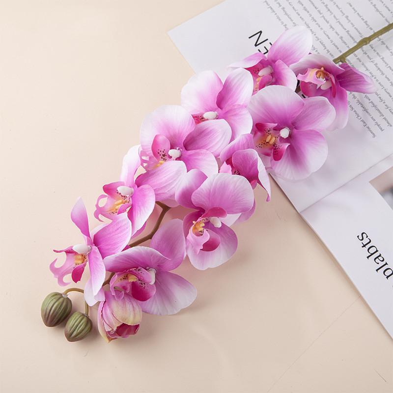10 Heads 72cm Artificial Flower Phalaenopsis Latex Silicon Real Touch Big Orchid Orchidee Wedding Home Decoration