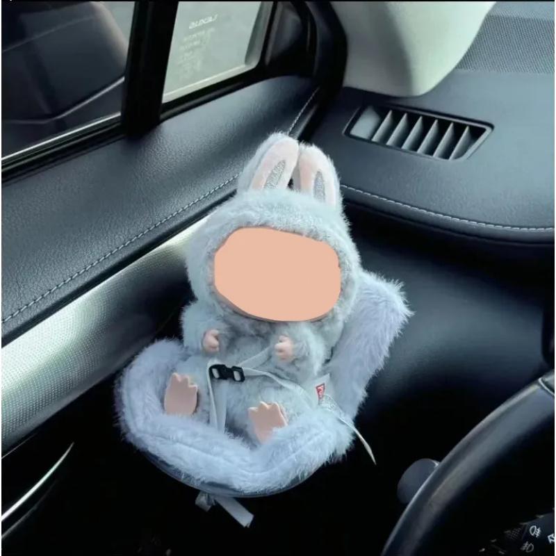 Mini Plush Doll Safety Seat Kawaii Labubu Idol Kpop Doll Plush Seat Car Air Aromatreatment Decoration Car Ornament Gifts