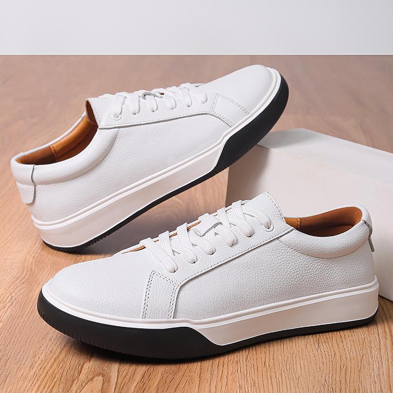 Mode Echtes Leder Herren Freizeitschuhe Low Top Schnür-Sneakers Mode Herren Skateboard Schuhe Vielseitige Tenis Masculino Trainer