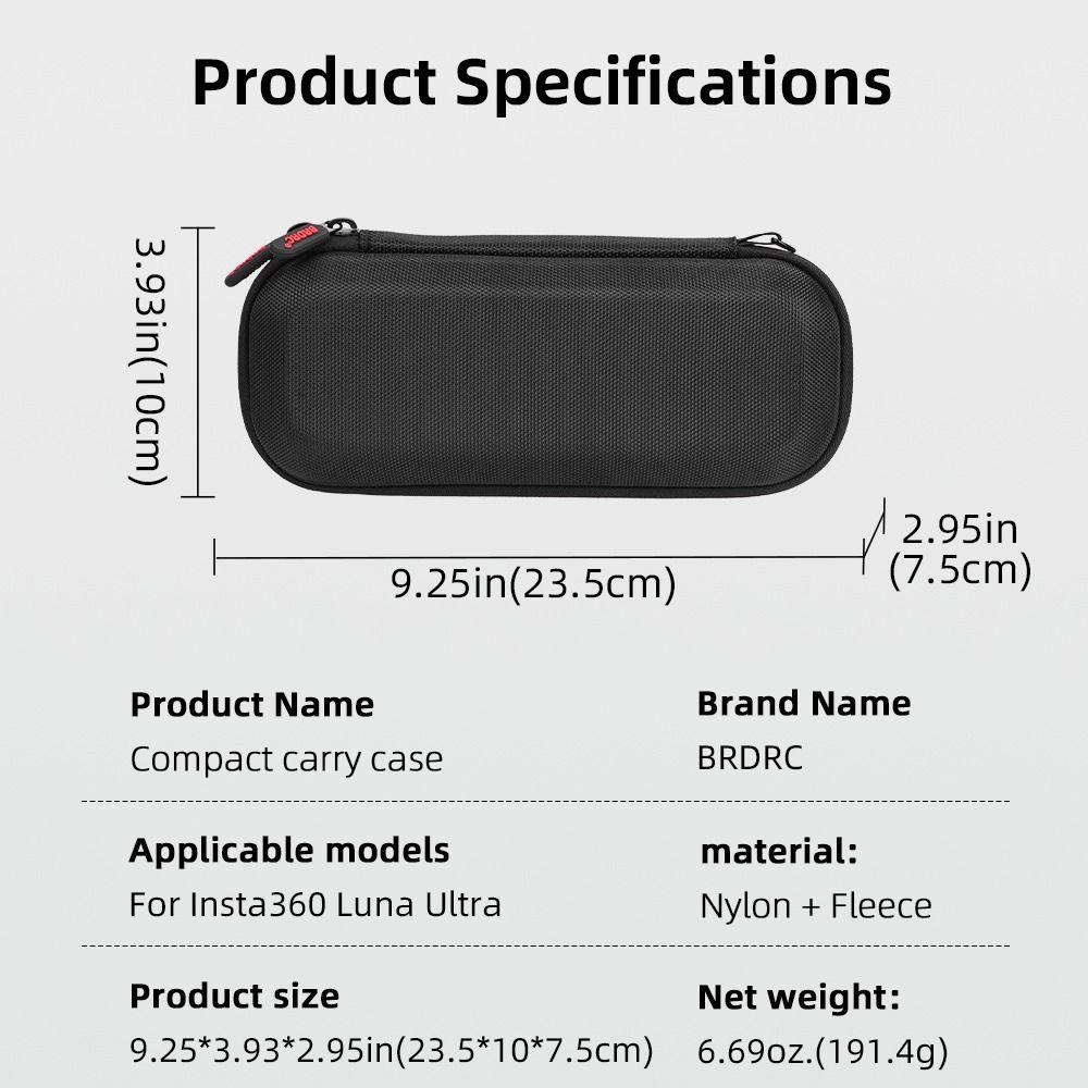 Waterproof Mini Carrying Case Camera Handbag for Insta360 Luna Ultra Gimbal Camera Accessories
