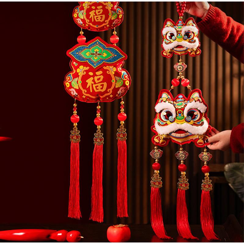 Cute Red Fu Bao Tassel Hanging Ornament Chinese Spring Festival Wall Door Pendant  New Horse Year Home Decorations