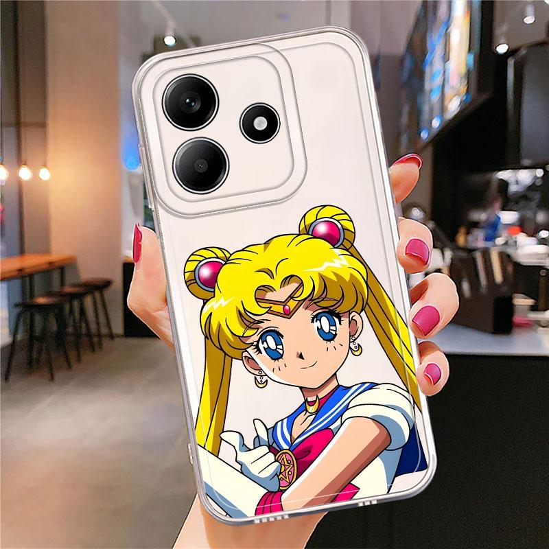 Case for Xiaomi Redmi Note 14 Pro Plus 13C 10S 9 10 14C 11S 12S 12 11 A4 Note 13 Soft Phone Cover Anime Sailor Moon