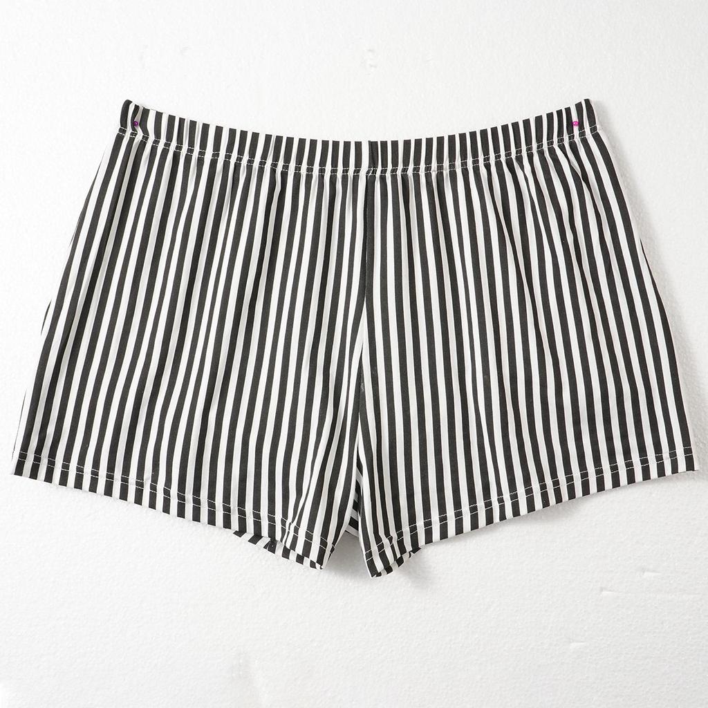 European & American Men's Striped Breathable Boxer Briefs - Plus Size, Casual Four-Corner Underwear