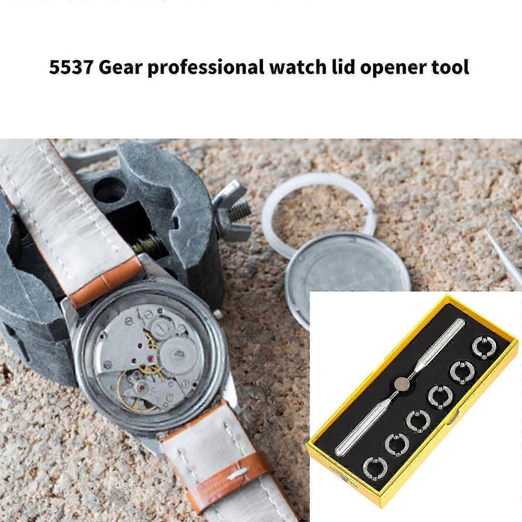 Watch Opener Watch Back Case Opener Remover Repair Tool Set with 6 Gear Head for