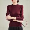 Ankola Women's Red Velvet Half Turtleneck Long Sleeve Shirt - Slimming, High Elastic, Warm, Spring/Autumn 2025