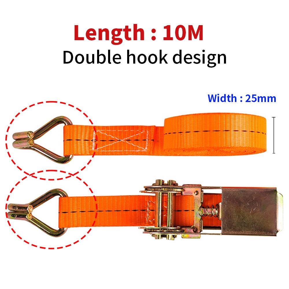 Car Tie Down Straps Truck Straps Wear-Resistant Thickened Self-Locking Rope Tightener Heavy Duty Cargo Straps Car Accessories
