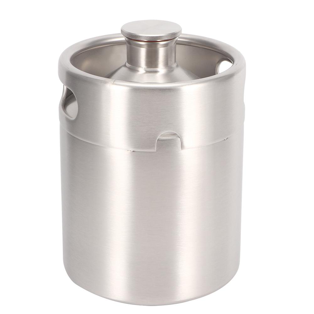 2L Stainless Steel Beer Keg Homebrew Keg System Kit with Carbonator Faucet Mini CO2 Regulator