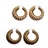 Vintage Enamel Threaded Steel Needle Earrings Unique Personality Geometric Line Sense Female