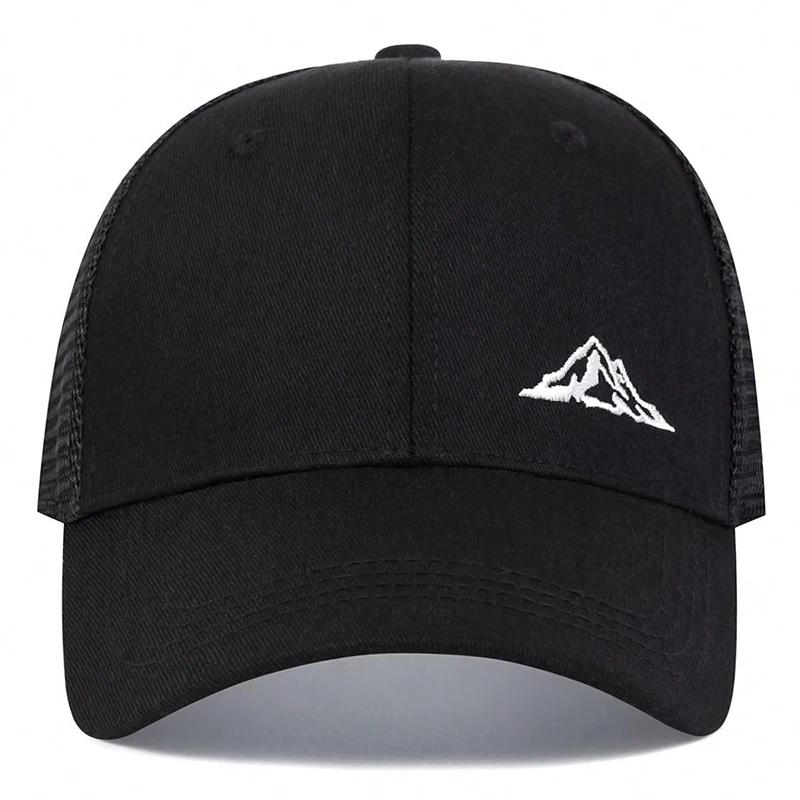 Unisex Mountain Range Embroidery Baseball Net Caps Adjustable Casual Hats Spring and Summer Outdoor Sunscreen Hat