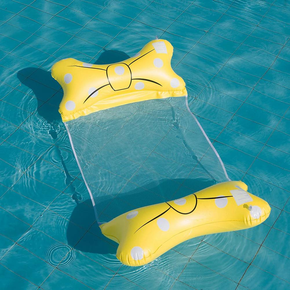 Floating Water Hammock Foldable Float Lounger Inflatable Pool Mat Floating Bed Chair Swimming Air Mattress Pool Accessories