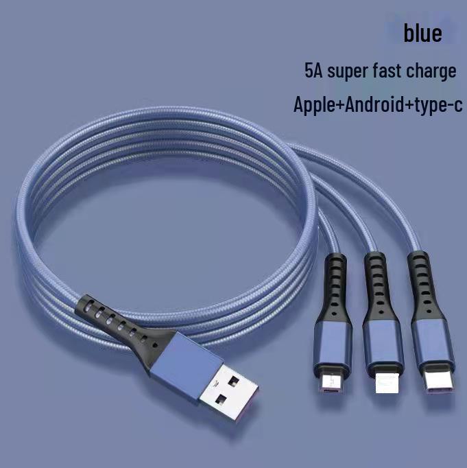 Nylon Braided 3-in-1 Multi-Head Fast Charging Cable (2A)