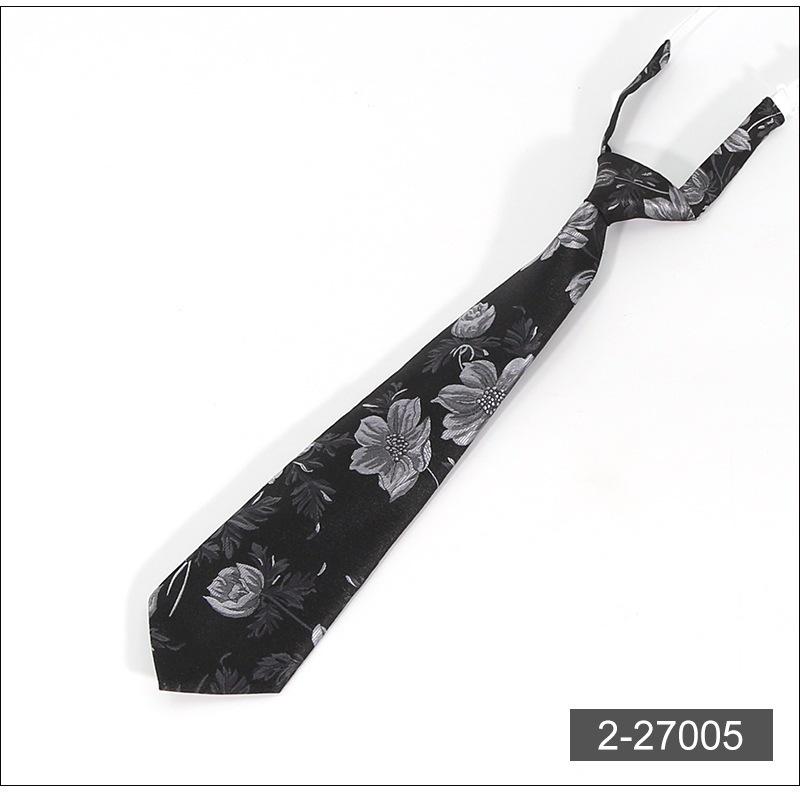 Cashew Flower Men's No-Tie Zipper Shirt Tie for Uniforms