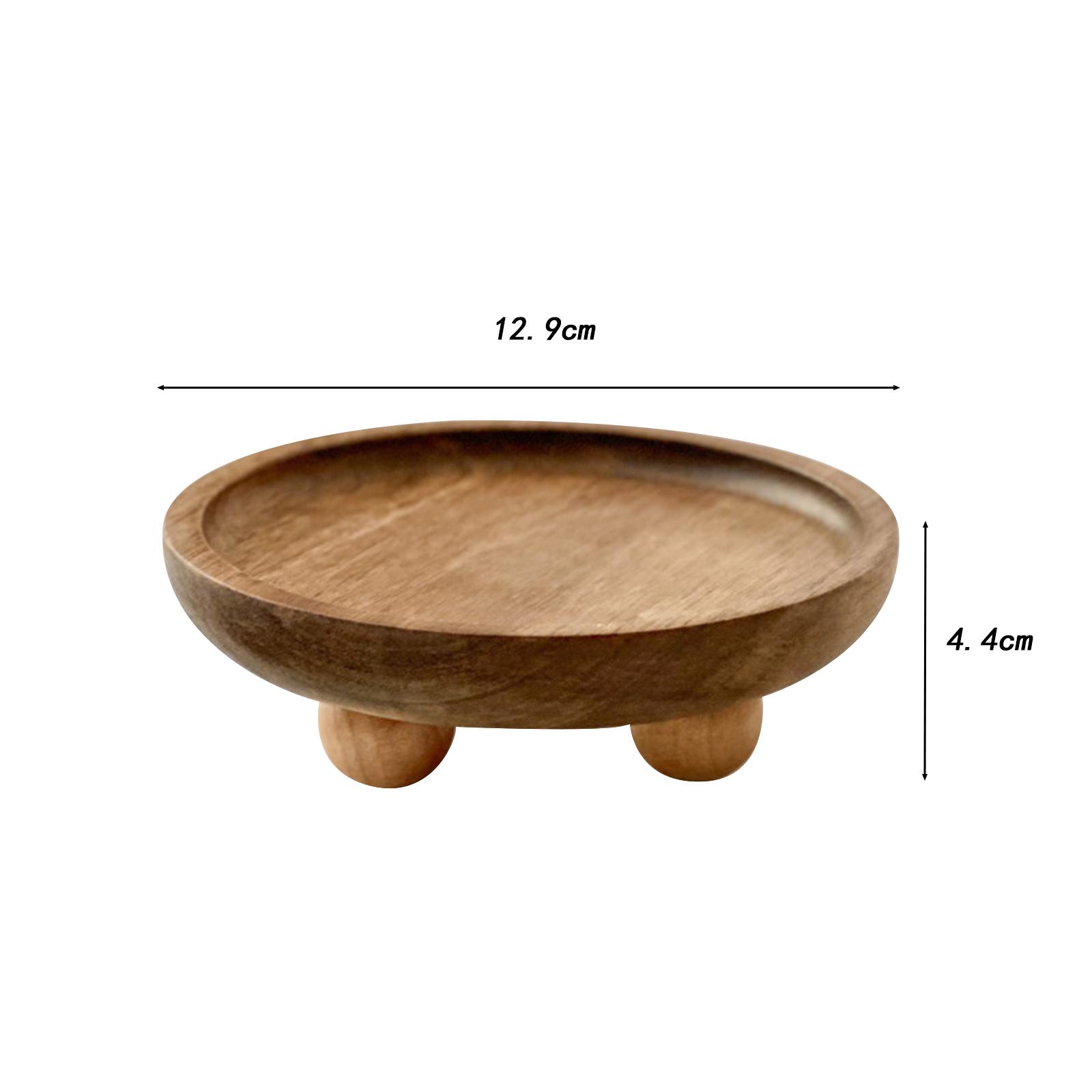 Small Wood Pedestal Stand for Counter Table Tabletop Centerpieces Decorative Tray Wood Pedestal Riser for Kitchen Counter Decor