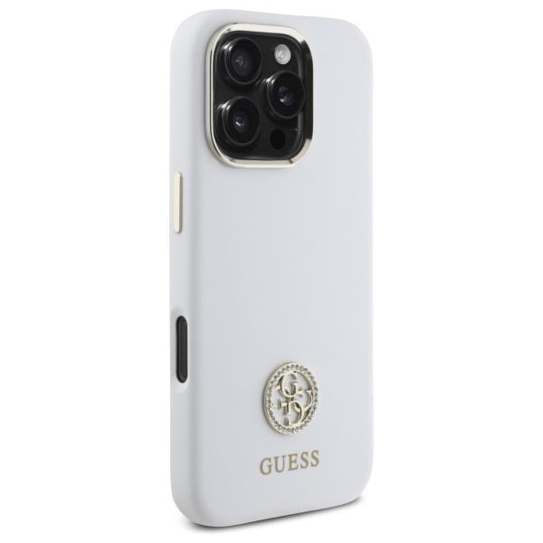 Guess Guhcp16Xm4Dgph Iphone 16 Pro Max   6.9 Biały/White Hardcase Silicone Logo Strass 4G