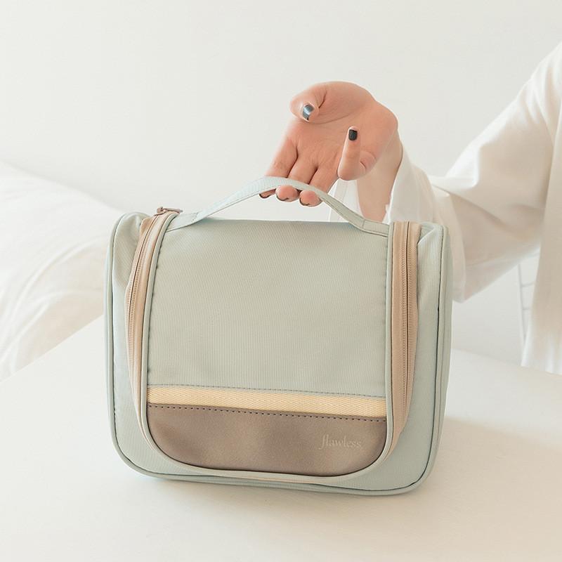 Travel Makeup Bag With Hook Large Capacity Waterproof Organizer For Bathroom Storage
