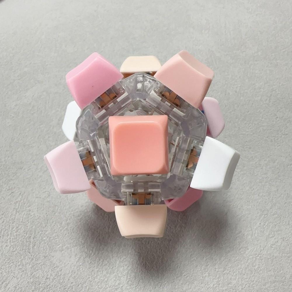 12 Keys Magic Ball Fidget Keychain Keys Button Diy Keyboard Finger Keyboard Cap Pass The Time Relief Stress Pinch Adult