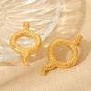 18K Gold Stainless Steel Hollow Snake Earrings for Women, Non-fading Titanium Steel Studs, Premium Style