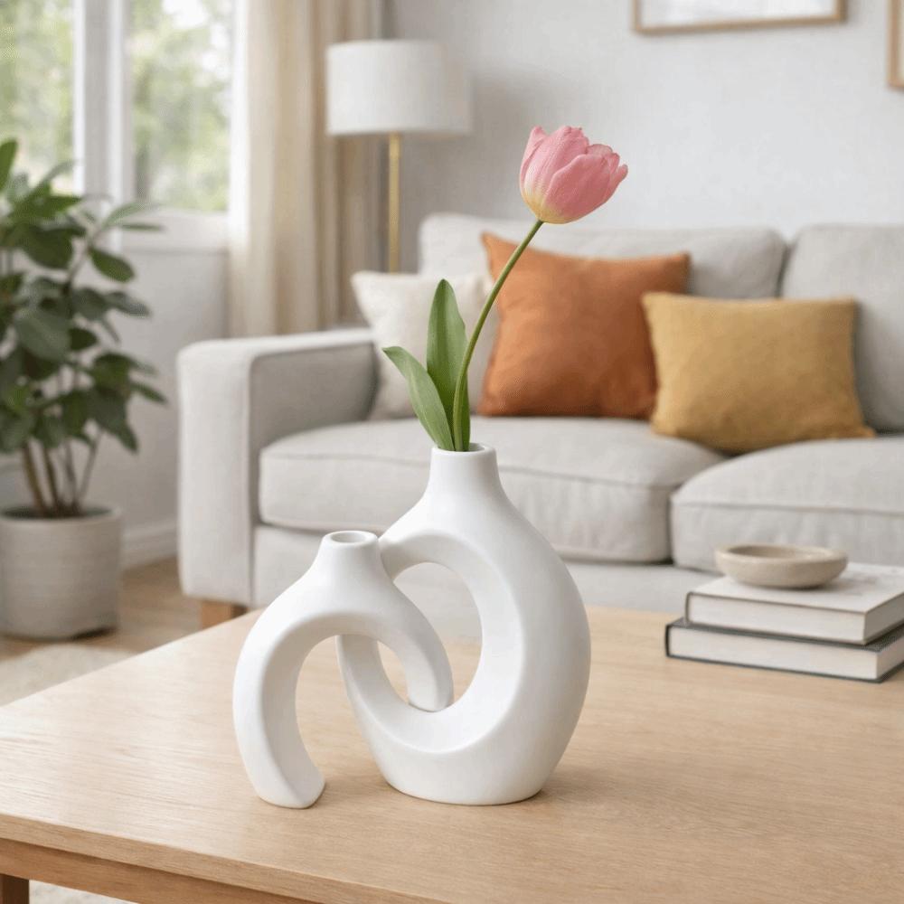 2 Stück/Paar Abnehmbare Imitation Keramik Vase Minimalistisches Vasenset Blumenvase Büro